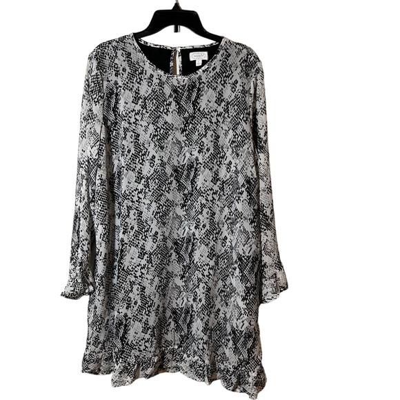 MudPie Snakeskin Print Dress Long Sleeve Mini - Picture 2 of 7
